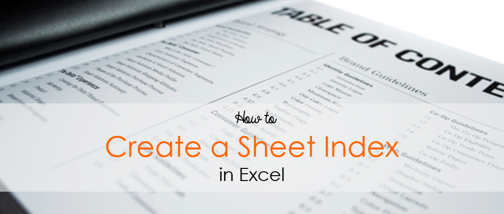 Create an Index of Sheets