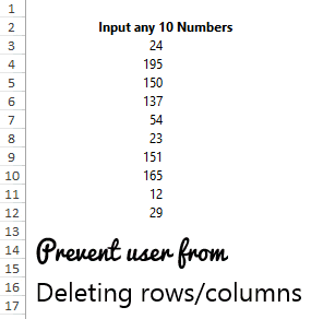 Prevent user from deleting rows or columns 1