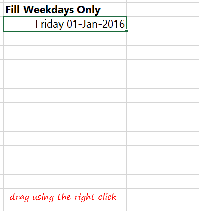 Fill Weekdays