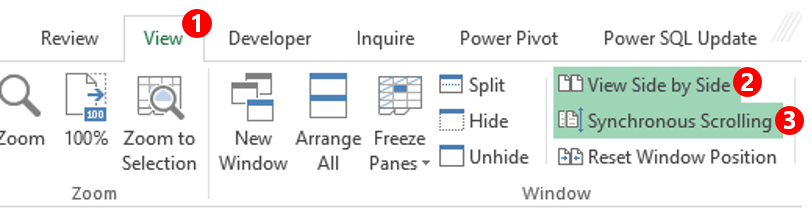 Scroll 2 Excel Files Simultaneously 1