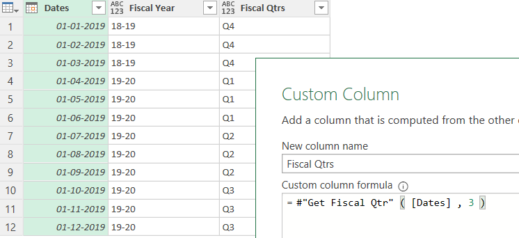 Custom Fiscal Year and Quarter in Power Query