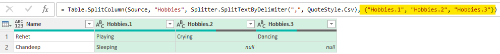 Split by Variable Columns in Power Query - Fixed Split By
