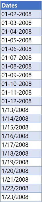 Change Dates from MM-DD-YYYY to DD-MM-YYYY Format - List of Dates