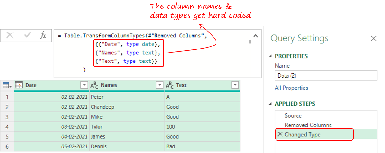 Dynamic Data Types in Power Query Changed Type Step