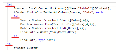 Nested Let Statement in Power Query Output