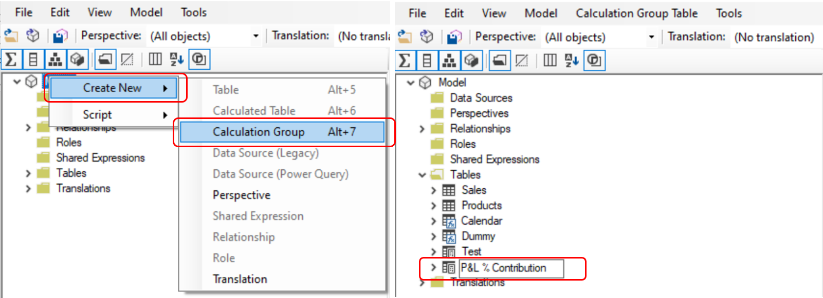 Using Measures in Columns of a Matrix Visual - Calculation Group in Tabular Editor