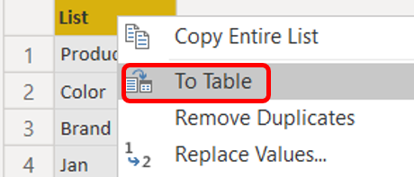 Dynamic Unpivoting in Power Query-To Table