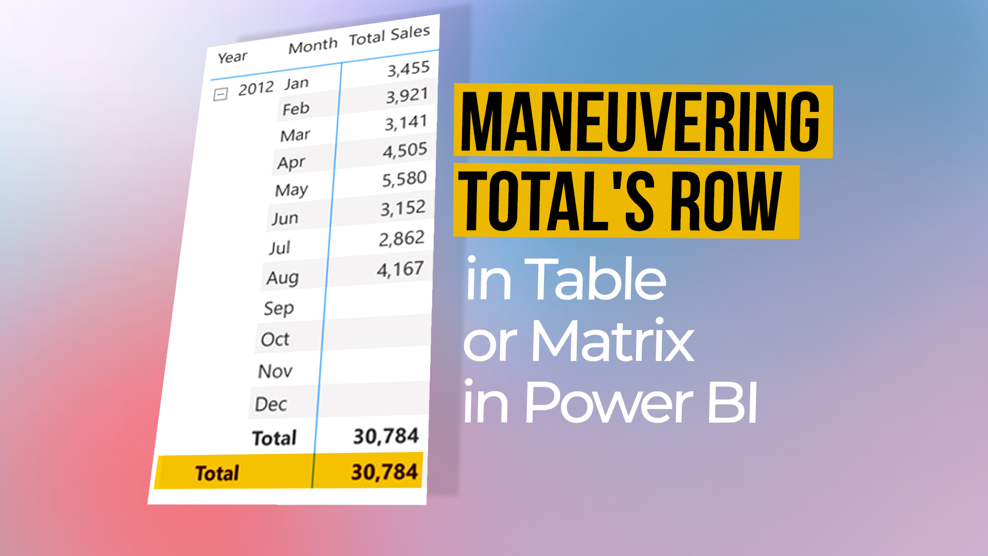 Maneuvering Total s Row In Table Or Matrix In Power BI Goodly